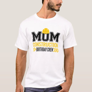 Camiseta Mãe Tripulação de Aniversário 1Rua Construção de A