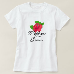 Camiseta Mãe tropical do hibiscus do noivo
