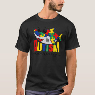 Camiseta Mãe Tubarão Puzzle Autismo Crianças Conscientizaçã