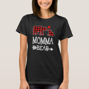 Camiseta Mãe Ursa Vermelha Xadrez Buffalo Vovó Urso Pajama