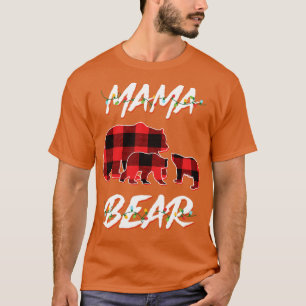 Camiseta Mãe Ursa Vermelha Xadrez Natal Pajama Matando Famí