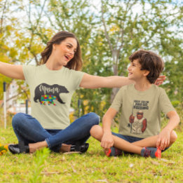 Camiseta Mãe Urso com Autismo e Filhote de Urso