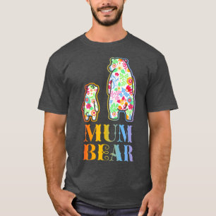 Camiseta Mãe Urso Mãe Vovó Dia de as mães Feliz Floral