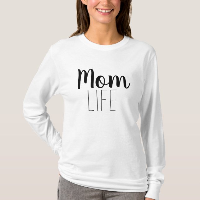 Camiseta Mãe Vida Cursiva Moderna (Frente)