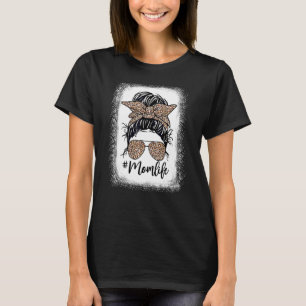 Camiseta Mãe Vida Má Cabelo Pedra Leopardo Dia de as mães