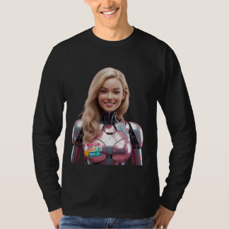 Camiseta Mãe Vida, Melhor Vida - Mulher Robô Futurística Mã
