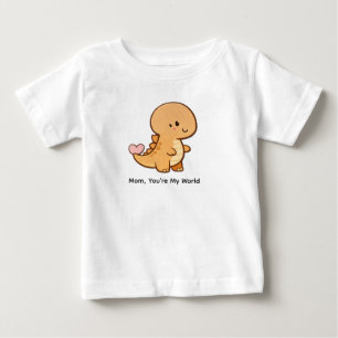 Camiseta "Mãe, Você é Meu Mundo" para criança