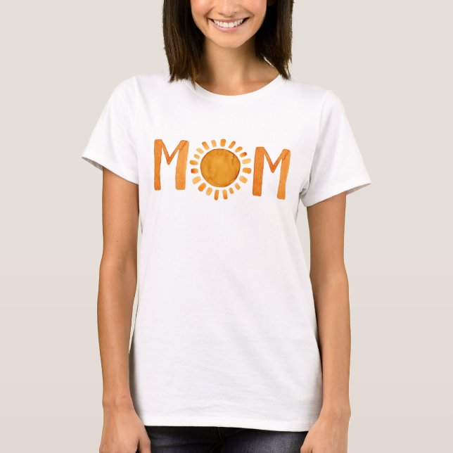 Camiseta Mãe Watercolor Amarelo Sunshine (Frente)