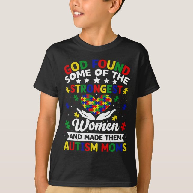 Camiseta Mães Autismo As Mulheres Mais Fortes Quebra-cabeça (Frente)