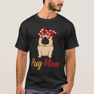Camiseta Mães Cachorros de Natal Amam Bonito Pug Mãe