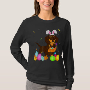 Camiseta Mães Cachorros Mãe Bela Coelhinha Dachshund Ovos P