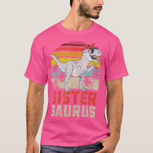 Camiseta Mães da Família Sistersaurus Rex Dinosaur Sister S