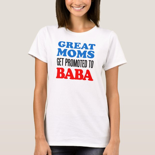 Camiseta Mães De Excelente Promovidas À Avó Ucraniana Baba (Frente)