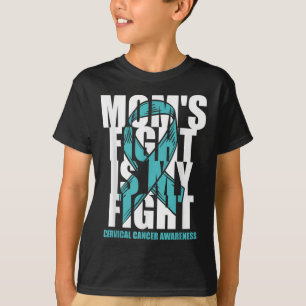 Camiseta Mães de Fita Teal Mês de Consciência do Cancer Cer