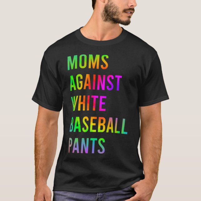 Camiseta Mães De Humor Contra Colas Brancas De Beisebol (Frente)