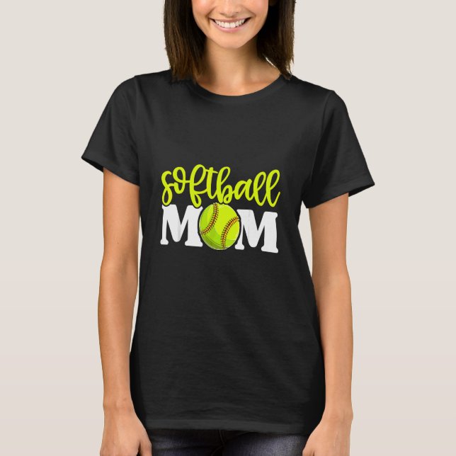 Camiseta Mães De Softball Para Mulheres Mamães Mães (Frente)