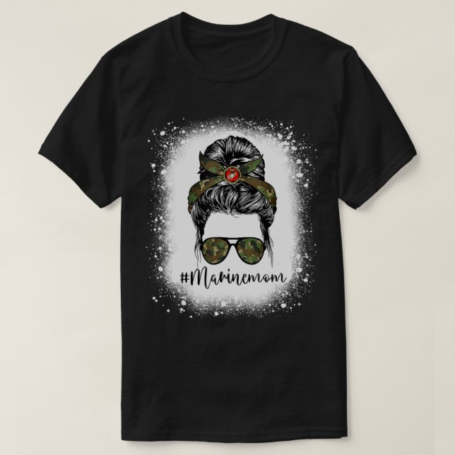 Camiseta Mães fuzileiras fuziladas Mãe Vida Mensagem Bun En (Frente do Design)