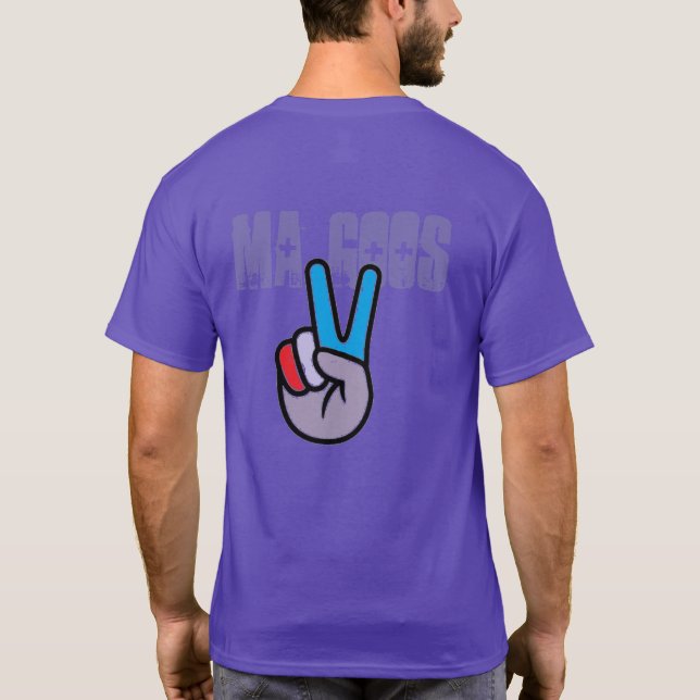 Camiseta Mães ganham paz e amor roxos (Verso)