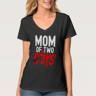 Camiseta Mães Mãe de Dois Rapazes Rex Dinossaur para a D da