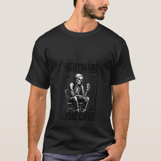 Camiseta Mães Pesadelos Antes Do Café V Pescoço