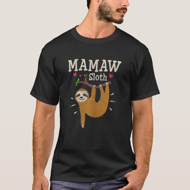 Camiseta Mães Sloth Graphic Humor Zoo Mamaw (Frente)