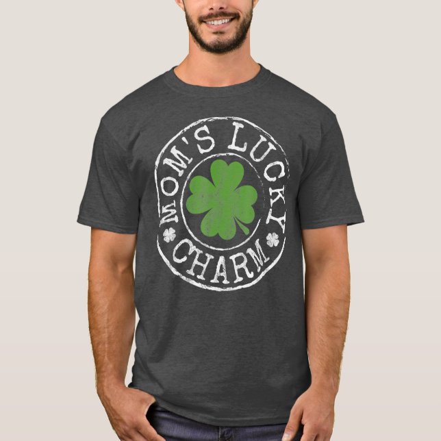 Camiseta Mães Sortudas Charm Irlandês Clovers Crianças Garo (Frente)