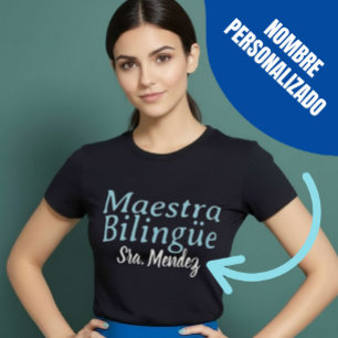 Camiseta Maestra Bilingüe Bilingual Blue Professor