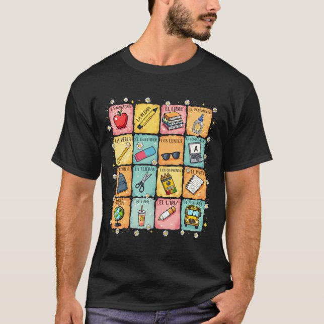 Camiseta Maestra Bilingue De Volta À Rua De Professores Esp (Frente)