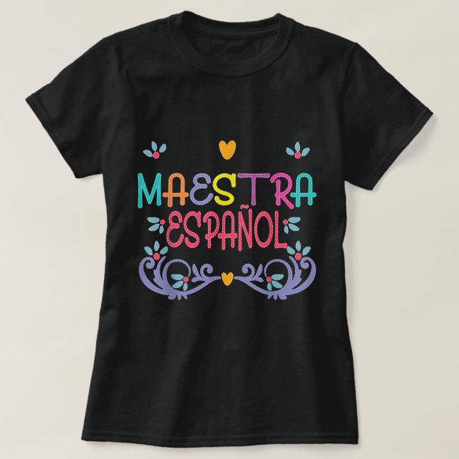 Camiseta Maestra De Espanol Playera Cute Spanish Teacher  (Frente do Design)
