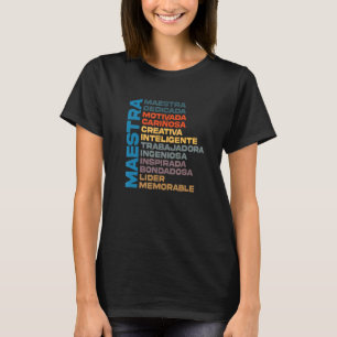 Camiseta Maestra Orgulhosa Professora Espanhola Hispânica B