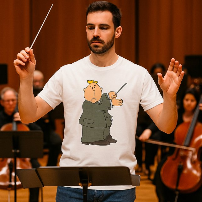 Camiseta Maestro de Música de Desenho Animado com Baton (Criador carregado)