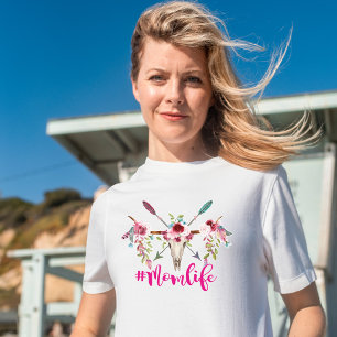 Camiseta MãeVida - Longhorn Floral