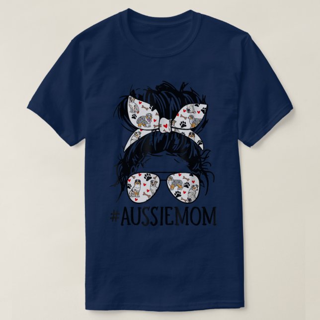 Camiseta Mãezinha Mãe, Aussie Mãe Óculos Cachorro Dia de as (Frente do Design)