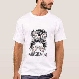 Camiseta Mãezinha Mãe, Aussie Mãe Óculos Cachorro Dia de as