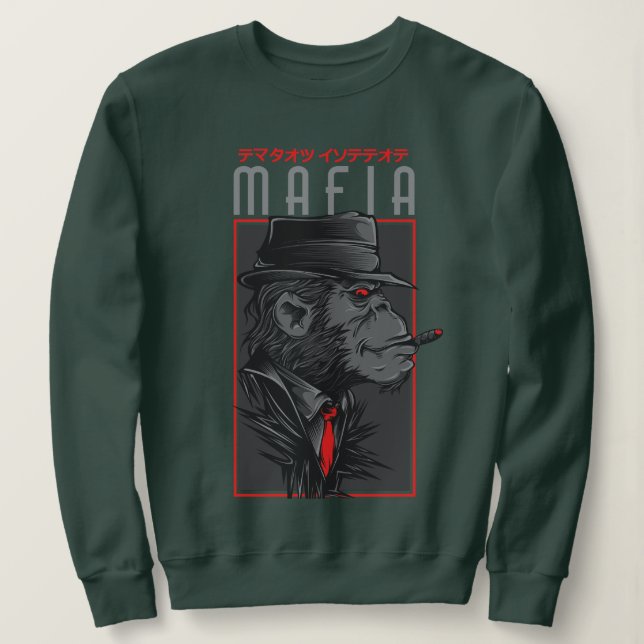 Camiseta Mafia Monkey Smoking Cigar Graphic | Japan  (Frente do Design)