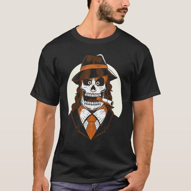 Camiseta Máfia Skull Day Of Death Mexicano Halloween Los (Frente)