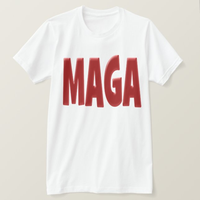 Camiseta MAGA com texto vermelho (Frente do Design)