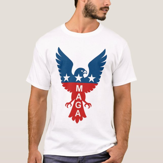 Camiseta MAGA Hawk Patriótico Emblem (Frente)
