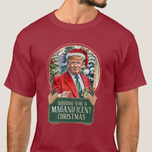 Camiseta MAGA Papai noel de Natal Neve Globo Unisex