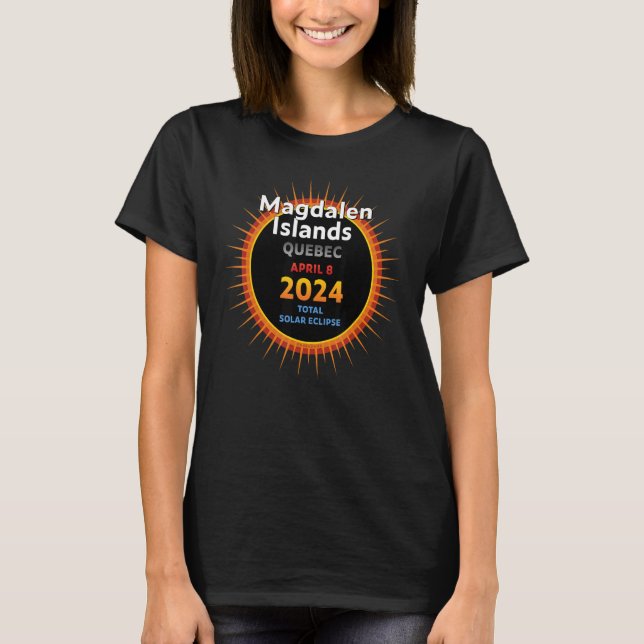 Camiseta Magdalen Islands Quebec QC Total Solar Eclipse 202 (Frente)