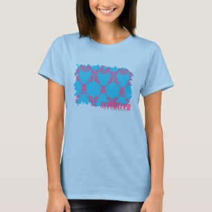 Camiseta Magenta-Aqua 4 do damasco