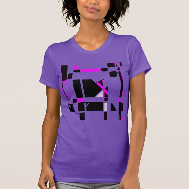 Camiseta Magenta Black Gameboard Geométrica MCM (Frente)