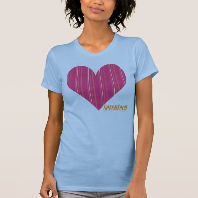 Camiseta Magenta fina 4 das listras (Frente)