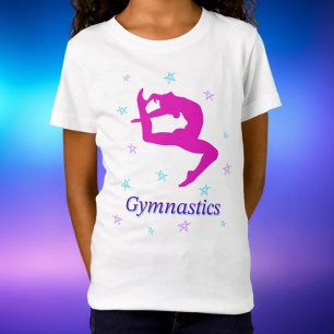 Camiseta Magenta Gymnastics saltando em Silhouette Star