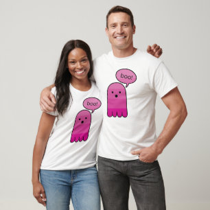 Camiseta Magenta Purple Boo Ghost Halloween