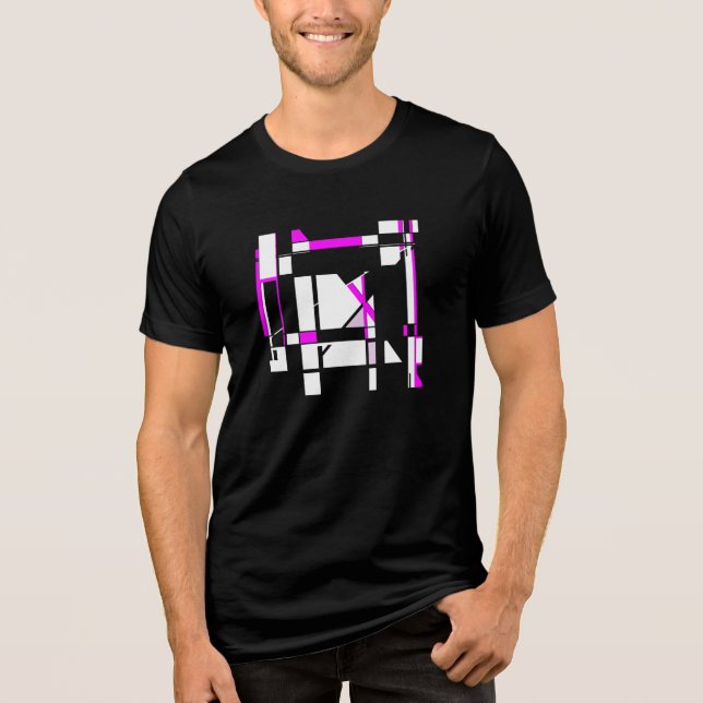 Camiseta Magenta White Art Gameboard Geométrico MCM inspira (Frente)