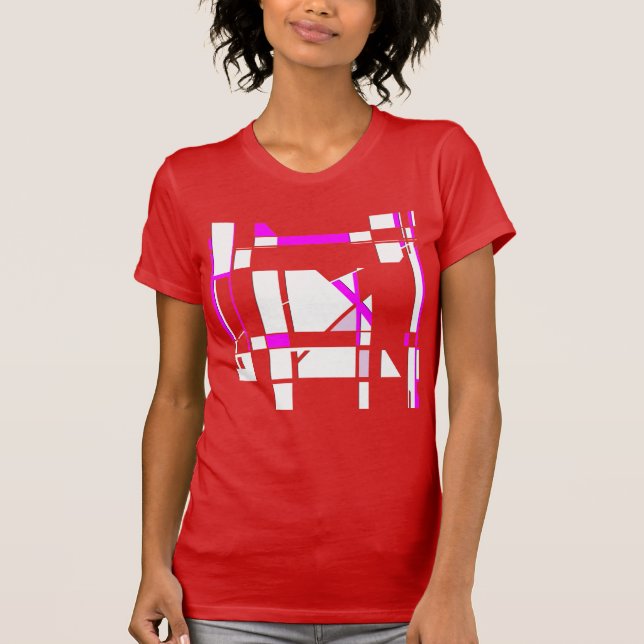 Camiseta Magenta White Gameboard Geométrica MCM Grande (Frente)
