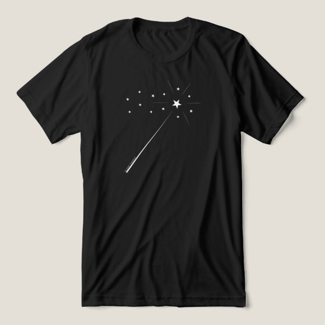 Camiseta Magia com estrelas e cinzas em branco (Design frontal)