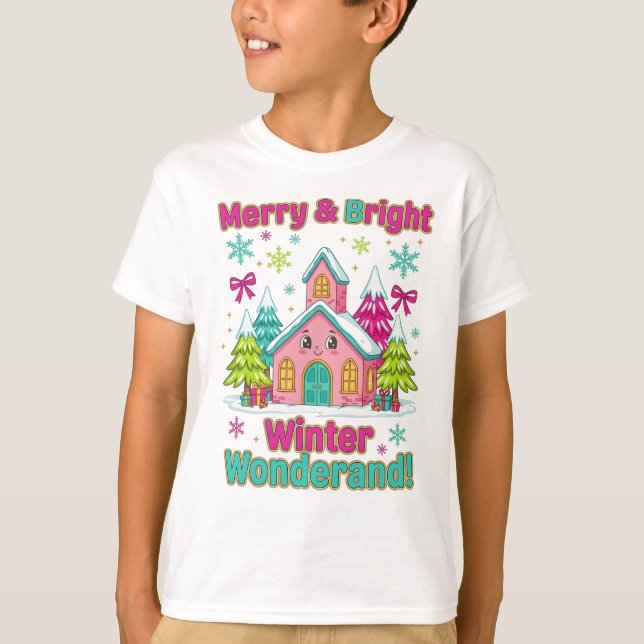 Camiseta "Magia da Aldeia de Férias Rosa" (Frente)