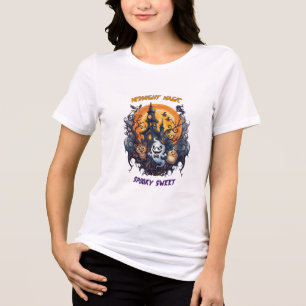 Camiseta Magia da Meia-Noite Assustador Doce Fantasma Bonit